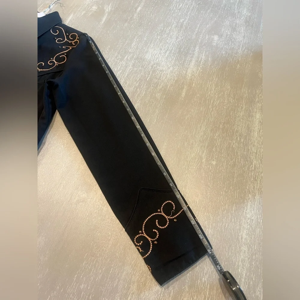 SOLD Scully embroidered pearl snap western long sleeve black womens shirt Small - Picture 11 of 14